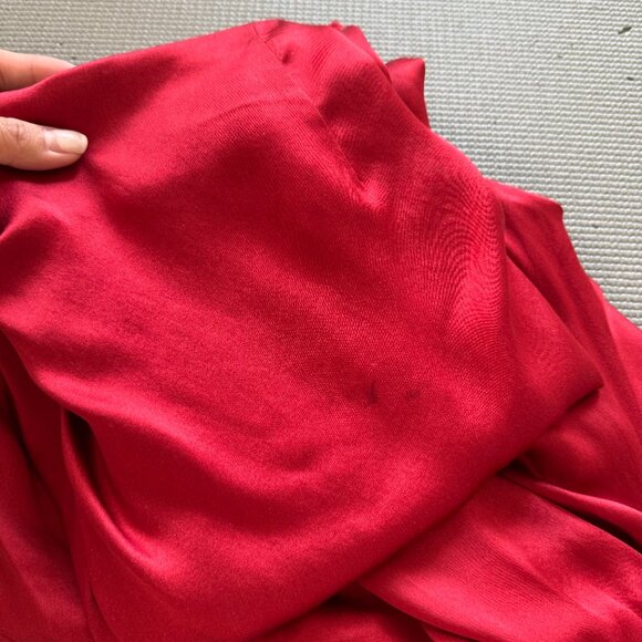 Reformation Josefine Red Silk Mock Neck Wrap Mini Dress US 12 - Picture 9 of 11